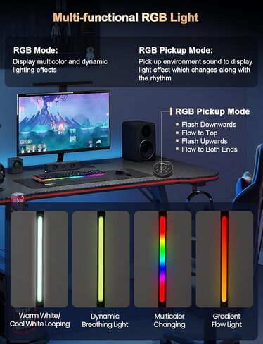 LED Desk Lamp with Clamp, Adjustable Dual Light & Remote Control, No Glare Puzzle Light for Table, 4 Color Modes with Wireless Remote for Home Office & Study in Saudi Arabia