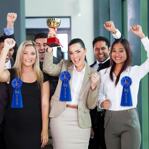 12 Pieces Award 1st Place Ribbons Rosette Ribbon Award Medals Prize Ribbon 1st Winner Victory Place Ribbons for Honorable Recognition, Sports Event, Costume Contest, Horse Show, Blue in Saudi Arabia