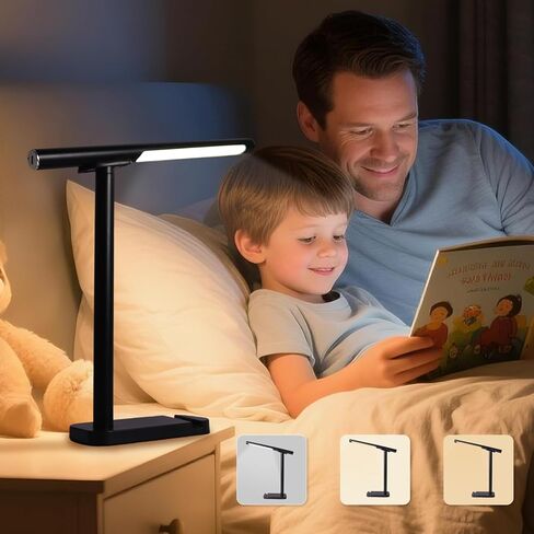 2 In 1 Led Desk Lamp - Outdoor Magnetic Desk Lamps for Home Office Study Bedroom , White Desk Lamps with Phone Holder & USB Charging Port, 3500-6500K Touch Control Dimming & 5 Brightness Levels in Saudi Arabia