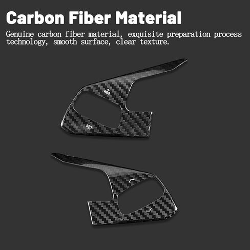 Compatible wth Carbon Fiber Steering Wheel Button Trim Automotive Modified Decoration for Chevrolet Corvette C8 2020 2021 2022 2023 2024 (2PCS Black) in Saudi Arabia