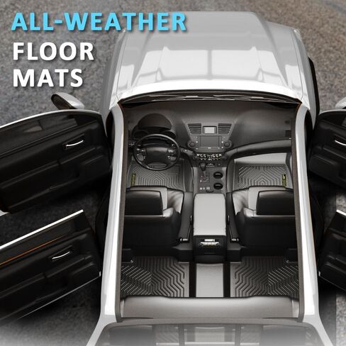 سجادات أرضية تناسب Ford F150 Super Crew 2015-2025 (تشمل 2022-2024 Lightning) الصف الأول والثاني | TPE 3 قطع أسود | حماية ضد الماء في جميع الأحوال الجوية in Saudi Arabia