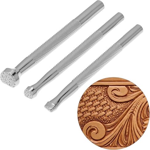 Leather Stamps, Set of 3 Professional Leather Background Stamping Tools for Craft Working, Alloy Steel with Unique Patterns in Saudi Arabia