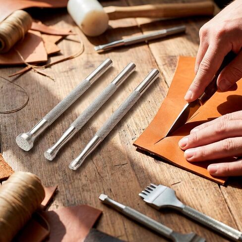 Leather Stamps, Set of 3 Professional Leather Background Stamping Tools for Craft Working, Alloy Steel with Unique Patterns in Saudi Arabia