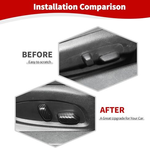 RT-TCZ for Chevy Camaro Seat Switch Button Trim Cover Carbon Fiber for Chevrolet Camaro 2016-2024 Carbon Fiber Interior Accessories 4pcs in Saudi Arabia