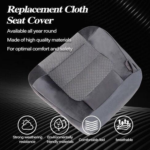 SecosAutoparts Front Driver Side Bottom Replacement Cloth Seat Cover Drak Gray Compatible with Ford F150 XLT 2001 2002 2003 in Saudi Arabia
