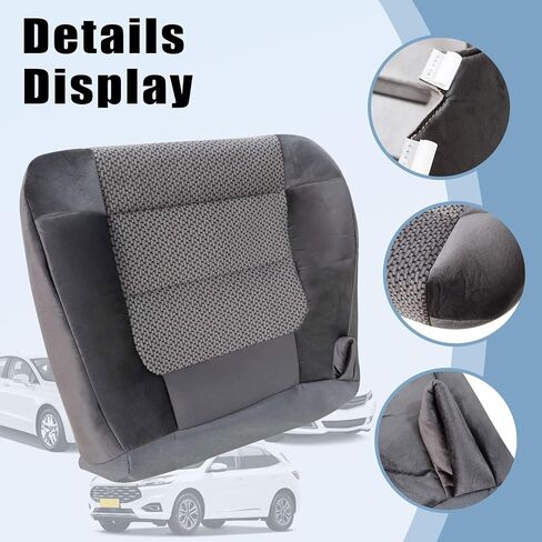 SecosAutoparts Front Driver Side Bottom Replacement Cloth Seat Cover Drak Gray Compatible with Ford F150 XLT 2001 2002 2003 in Saudi Arabia