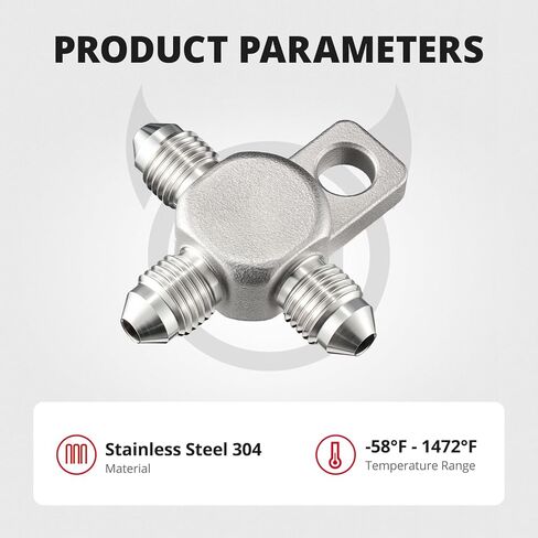 EVIL ENERGY 3AN Male Brake Tee Block Fitting with Mount Tab Stainless Steel 2PCS in Saudi Arabia