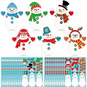 Frienda 24 Pcs Snowman Stickers Crafts for Kids Make a Snowman Stickers Christmas Winter Holiday Craft Games for Xmas Holiday Party Game Classroom Activities Supplies in Kuwait