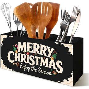 حامل أدوات المطبخ الخشبي لعيد الميلاد، ديكور مطبخ عيد الميلاد، مهرجان عيد الميلاد شجرة حلوى قصب عطلة منظم أدوات الطبخ الخشبية لطاولة الطاولة ورف الطاولة وإكسسوارات ديكور in Kuwait