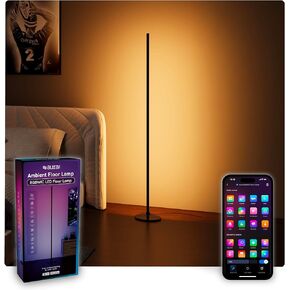 Aura RGBICW Floor Lamp, Ambient Lighting LED Corner Light App & Voice Control with Music Sync 1000 Lumen 4-Billion Colors, 90+ CRI, Preset & Custom Colors & Scenes, Modern Floor Lamps for Living Room in Saudi Arabia