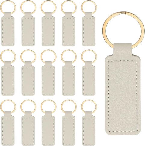 PATIKIL 16pcs Leather Keychain Blanks,72mm Sublimation Keychain Blanks PU Leather Key Chain Keyring with Rings in Saudi Arabia