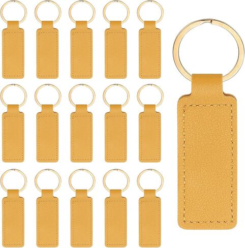 PATIKIL 16pcs Leather Keychain Blanks,72mm Sublimation Keychain Blanks PU Leather Key Chain Keyring with Rings in Saudi Arabia