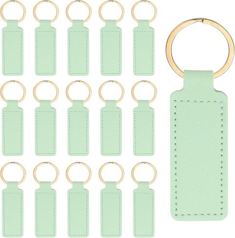 PATIKIL 16pcs Leather Keychain Blanks,72mm Sublimation Keychain Blanks PU Leather Key Chain Keyring with Rings in Saudi Arabia