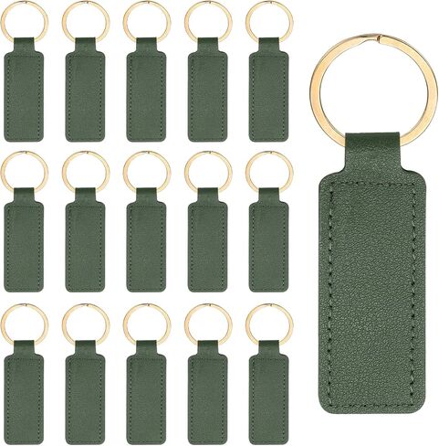 PATIKIL 16pcs Leather Keychain Blanks,72mm Sublimation Keychain Blanks PU Leather Key Chain Keyring with Rings in Saudi Arabia