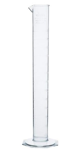 EISCO Graduated Cylinder, 1000mL - Class A Tolerance - Octagonal Base - TPX Plastic - Industrial Quality, Autoclavable in Saudi Arabia