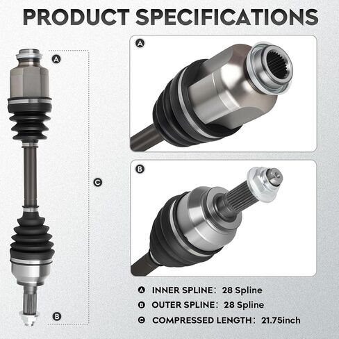 NEW Front Right CV Axle Passenger Side Shaft Assembly fits for Mazda 3 2005-2013 2.0L 2.3L 2.5L, for Mazda 5 2006 2007 2008 2009 2010 2.3L, Automatic Trans Only, for 66-8173 in Saudi Arabia
