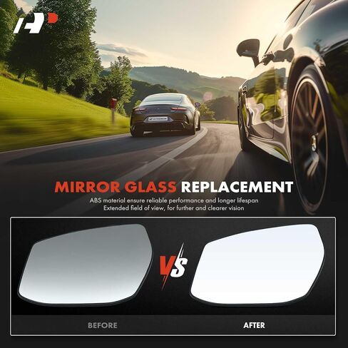 A-Premium Left Driver Side Heated Mirror Glass with Backing Plate Compatible with Nissan Altima 2013-2018, Sentra 2013-2019 - Exterior Side View Flat Mirror in Saudi Arabia