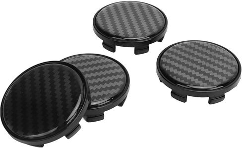 4pcs Universal Carbon Fiber Style Wheel Center Caps 54mm Plastic Hub Cap Covers for Car Rims Elastic Security Ring for Firm Fit in Kuwait