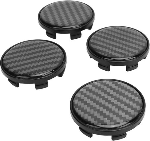 4pcs Universal Carbon Fiber Style Wheel Center Caps 54mm Plastic Hub Cap Covers for Car Rims Elastic Security Ring for Firm Fit in Kuwait