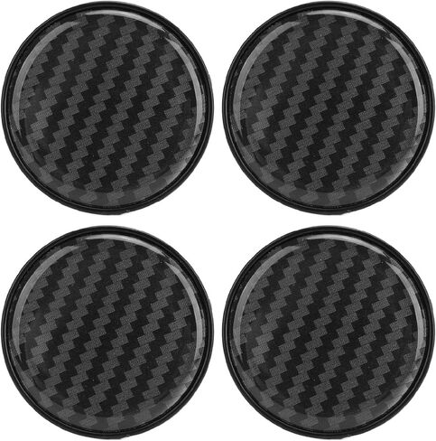 4pcs Universal Carbon Fiber Style Wheel Center Caps 54mm Plastic Hub Cap Covers for Car Rims Elastic Security Ring for Firm Fit in Kuwait