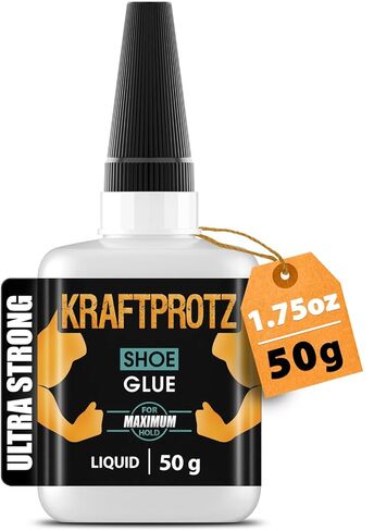 Shoe Glue Liquid – 1.76 oz (50g) Extra Strong Super Glue for Shoes, Soles, Rubber & Leather – Waterproof, Heat-Resistant & Ultra-Fast Drying – KRAFTPROTZ Precision Adhesive for Footwear Repair in Saudi Arabia