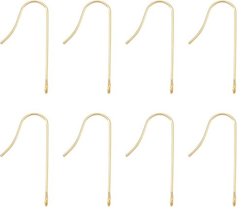 20pcs 316 Stainless Steel Earring Hooks with Vertical Loops Long Earwire Hooks Golden for DIY Pendant Dangle Earrings Fashion Jewelry Making Findings 39x3mm in Saudi Arabia