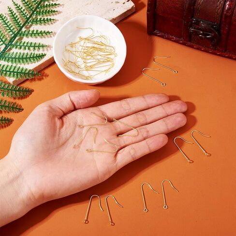 20pcs 316 Stainless Steel Earring Hooks with Vertical Loops Long Earwire Hooks Golden for DIY Pendant Dangle Earrings Fashion Jewelry Making Findings 39x3mm in Saudi Arabia