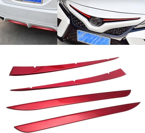 x xotic tech Red Front Center Hood Grille Grill Insert Stripe Rear Bumper Lower Lip Protector Stainless Steel Cover Trim,Compatible with Toyota Camry SE XSE 2018-2024 in Saudi Arabia