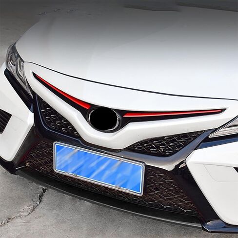 x xotic tech Red Front Center Hood Grille Grill Insert Stripe Rear Bumper Lower Lip Protector Stainless Steel Cover Trim,Compatible with Toyota Camry SE XSE 2018-2024 in Saudi Arabia