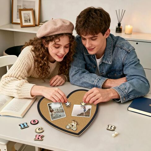 Heart-Shaped Cork Board, 0.3 inch / 8mm Thick Pin Board for Walls, Approx. 10 x 12 inch / 26 x 30 cm Bulletin Board for Office, Home, School, Valentine's Decor(1pc) in Saudi Arabia