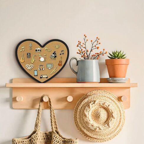 Heart-Shaped Cork Board, 0.3 inch / 8mm Thick Pin Board for Walls, Approx. 10 x 12 inch / 26 x 30 cm Bulletin Board for Office, Home, School, Valentine's Decor(1pc) in Saudi Arabia
