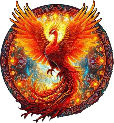 KAAYEE Wooden Jigsaw Puzzles-Wooden Puzzle Adult Unique Shape Advanced Phoenix Wooden Jigsaw Puzzle for Adult,Fathers, Family Puzzles 11.8 * 10.9in 200pcs in Saudi Arabia