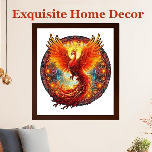 KAAYEE Wooden Jigsaw Puzzles-Wooden Puzzle Adult Unique Shape Advanced Phoenix Wooden Jigsaw Puzzle for Adult,Fathers, Family Puzzles 11.8 * 10.9in 200pcs in Saudi Arabia