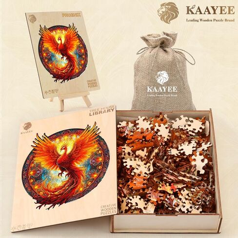 KAAYEE Wooden Jigsaw Puzzles-Wooden Puzzle Adult Unique Shape Advanced Phoenix Wooden Jigsaw Puzzle for Adult,Fathers, Family Puzzles 11.8 * 10.9in 200pcs in Saudi Arabia