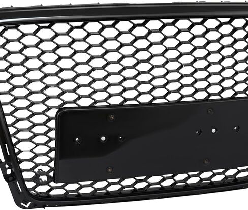 Front Bumper Grille Grill Compatible with 2009-2012 Audi A4/S4 B8 Hex Grille Mesh RS4 Style Gloss Black in Saudi Arabia