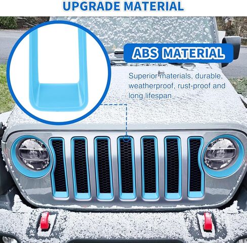 Nilight 7Pcs Front Grille Trims Inserts Cover Guard Fit for 1997 1998 1999 2000 2001 2002 2003 2004 2005 2006 Wrangler TJ & Unlimited in Saudi Arabia