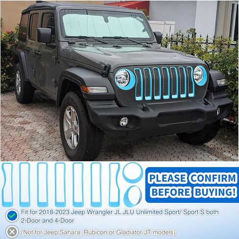 Nilight 7Pcs Front Grille Trims Inserts Cover Guard Fit for 1997 1998 1999 2000 2001 2002 2003 2004 2005 2006 Wrangler TJ & Unlimited in Saudi Arabia