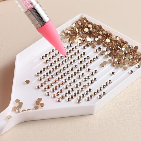 SUTOKAKA 6Pcs Rhinestone Diamond Painting Trays Jewelry Bead Picker Plate Gems Sorting Trays for DIY Coaster Art Crafts Nail Dotting Tools in Saudi Arabia