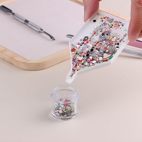 SUTOKAKA 6Pcs Rhinestone Diamond Painting Trays Jewelry Bead Picker Plate Gems Sorting Trays for DIY Coaster Art Crafts Nail Dotting Tools in Saudi Arabia