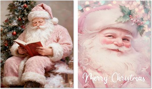 XUNLURY Vintage Christmas Diamond Art Kits 2 Pcs, Winter Christmas Bow Xmas Tree Snowy Scene Diamond Painting Kits for Adults Beginners, Full Drill Diamonds Dots for Home Decor, 9.8x11.8 Inch in Saudi Arabia