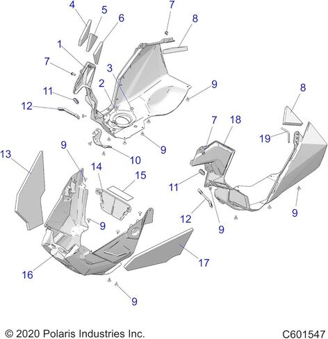 Polaris Snowmobile Fender Assembly, Left, RMK, Genuine OEM Part 2635756, Qty 1 in Saudi Arabia