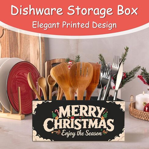 حامل أدوات المطبخ الخشبي لعيد الميلاد، ديكور مطبخ عيد الميلاد، مهرجان عيد الميلاد شجرة حلوى قصب عطلة منظم أدوات الطبخ الخشبية لطاولة الطاولة ورف الطاولة وإكسسوارات ديكور in Kuwait