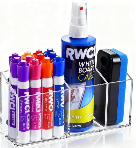 Magnetic Dry Erase Marker Holder for Whiteboard, Non-slip Acrylic Magnet Pen Holder for Fridge Refrigerator,Locker Organizer, Locker Accessories, Pencil Cup for Desk, Marker Organizer in Saudi Arabia