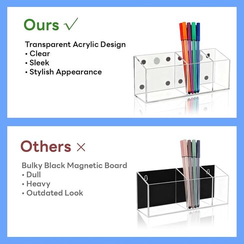 Magnetic Dry Erase Marker Holder for Whiteboard, Non-slip Acrylic Magnet Pen Holder for Fridge Refrigerator,Locker Organizer, Locker Accessories, Pencil Cup for Desk, Marker Organizer in Saudi Arabia
