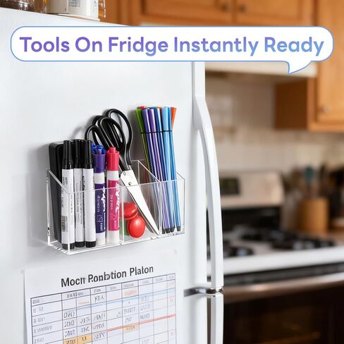 Magnetic Dry Erase Marker Holder for Whiteboard, Non-slip Acrylic Magnet Pen Holder for Fridge Refrigerator,Locker Organizer, Locker Accessories, Pencil Cup for Desk, Marker Organizer in Saudi Arabia