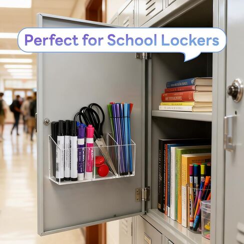 Magnetic Dry Erase Marker Holder for Whiteboard, Non-slip Acrylic Magnet Pen Holder for Fridge Refrigerator,Locker Organizer, Locker Accessories, Pencil Cup for Desk, Marker Organizer in Saudi Arabia