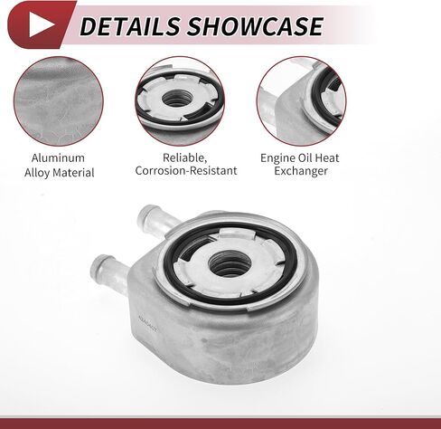 1 Pc Engine Oil Cooler for Hyundai Santa Fe 2010-2012 Engine Transmission Oil Cooler No.264102G100 Silver Tone Aluminum Alloy in Saudi Arabia