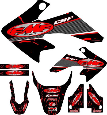 Fit 04-12 CRF50 Red FMF Graphic Kit Shroud Plastic Decal CRF 50 decal MX Sticker in Saudi Arabia