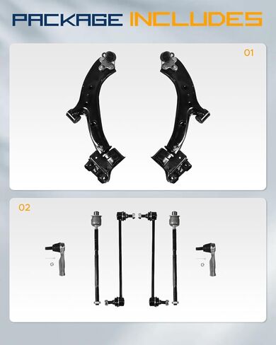 12PCS Front Lower Control Arm Fits 2006-2011 Civic All Non-SI Models w/Ball Joints Suspension Kit in Saudi Arabia