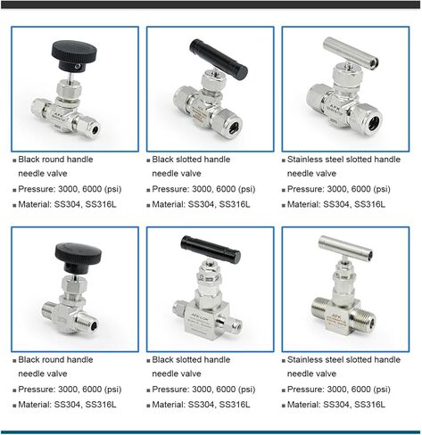 Hydraulic Two-Way Throttle Valve Needle Valve Stainless Steel Gas Female 1/8", 1/4", 3/8", 1/2", 3/4"(1/8") in Saudi Arabia